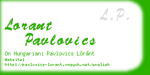 lorant pavlovics business card