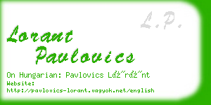 lorant pavlovics business card